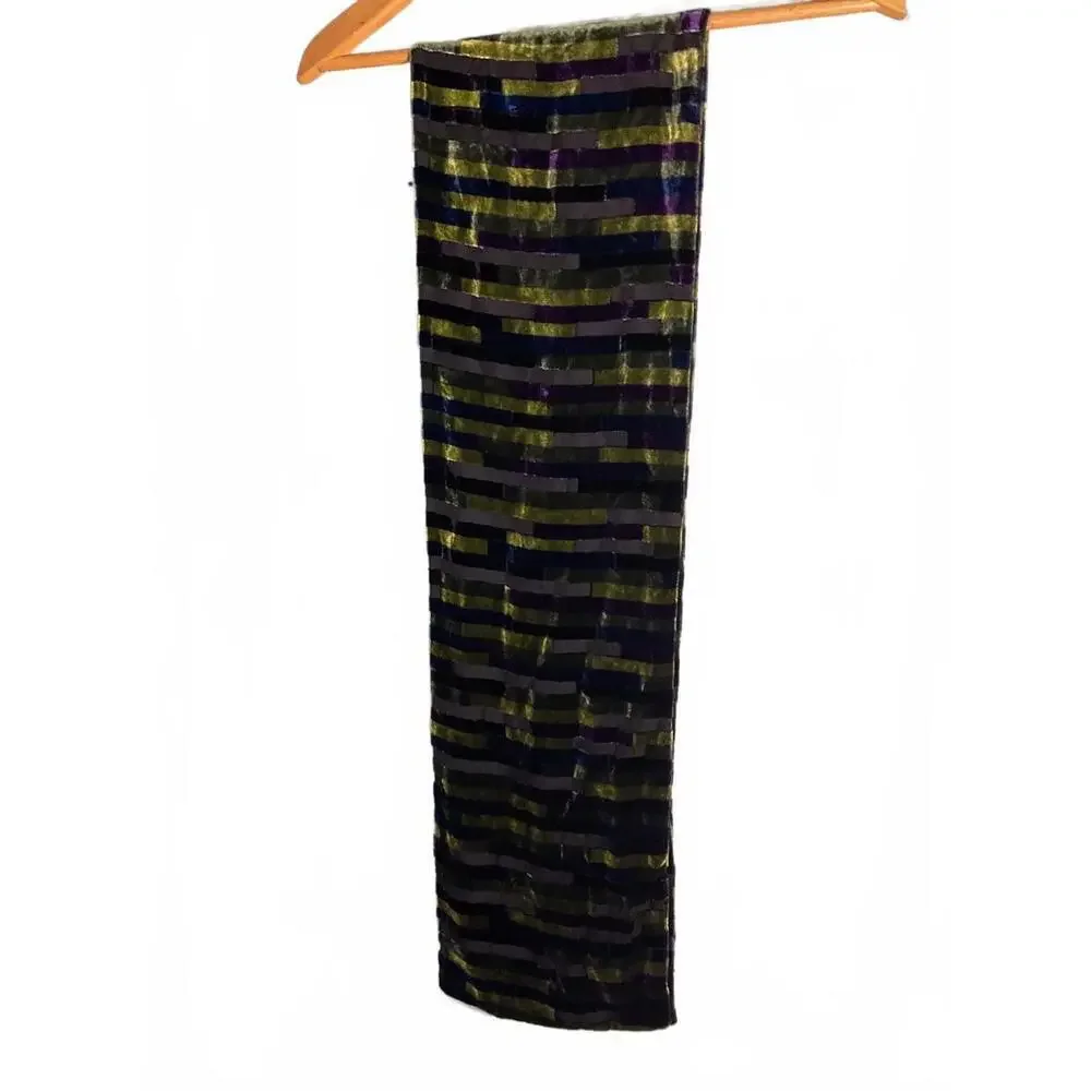 Multicolor Velvet Patterned Women's Scarf